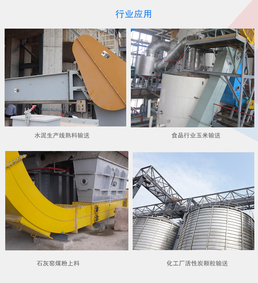 可以水平、傾斜或垂直布置，主要用于水泥、食品、化工、煤炭等行業(yè)
