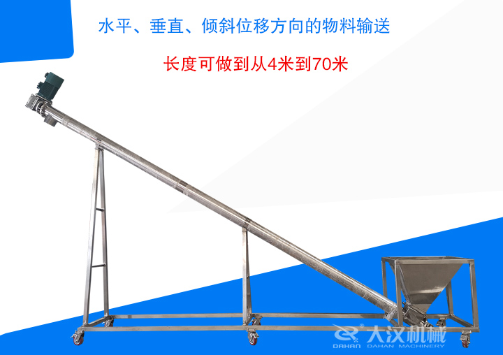 長度可做到從4米到70米 ，支持水平、垂直、傾斜位移方向的物料輸送