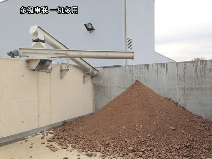 污泥輸送可多級(jí)串聯(lián)式安裝，超長(zhǎng)間隔輸送物料